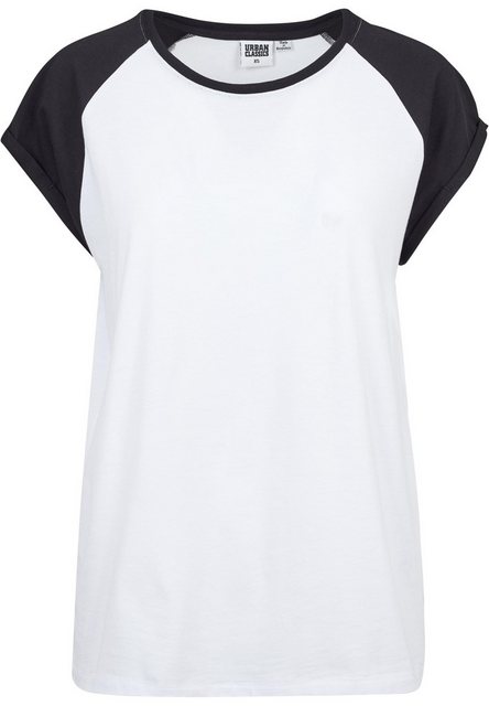 URBAN CLASSICS Kurzarmshirt "Urban Classics Damen Ladies Contrast Raglan Te günstig online kaufen