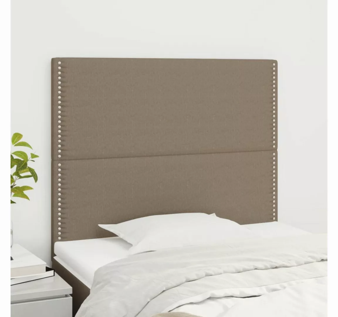 vidaXL Bett, Kopfteile 2 Stk. Taupe 80x5x78/88 cm Stoff günstig online kaufen