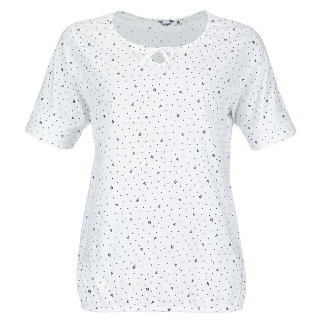 modAS T-Shirt Damen Kurzarm Basic-Shirt Maritim mit Punkte-Anker-Schiffchen günstig online kaufen