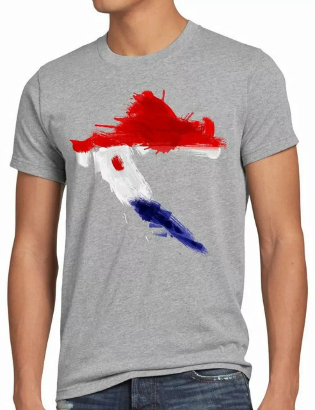 style3 Print-Shirt Herren T-Shirt Flagge Kroatien Fußball Sport Croatia WM günstig online kaufen
