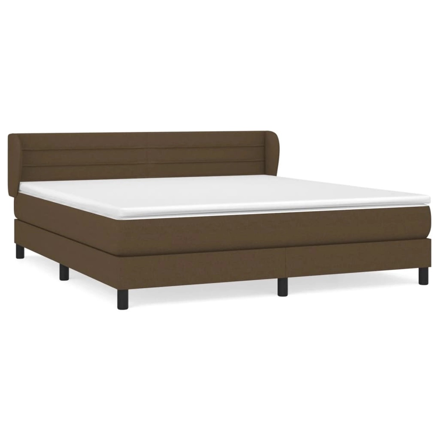 vidaXL Boxspringbett Boxspringbett mit Matratze Dunkelbraun 160x200 cm Stof günstig online kaufen