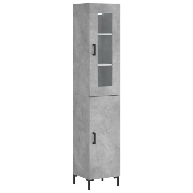 vidaXL Vitrine Highboard Betongrau 34,5x34x180 cm Spanplatte Glas Vitrine günstig online kaufen