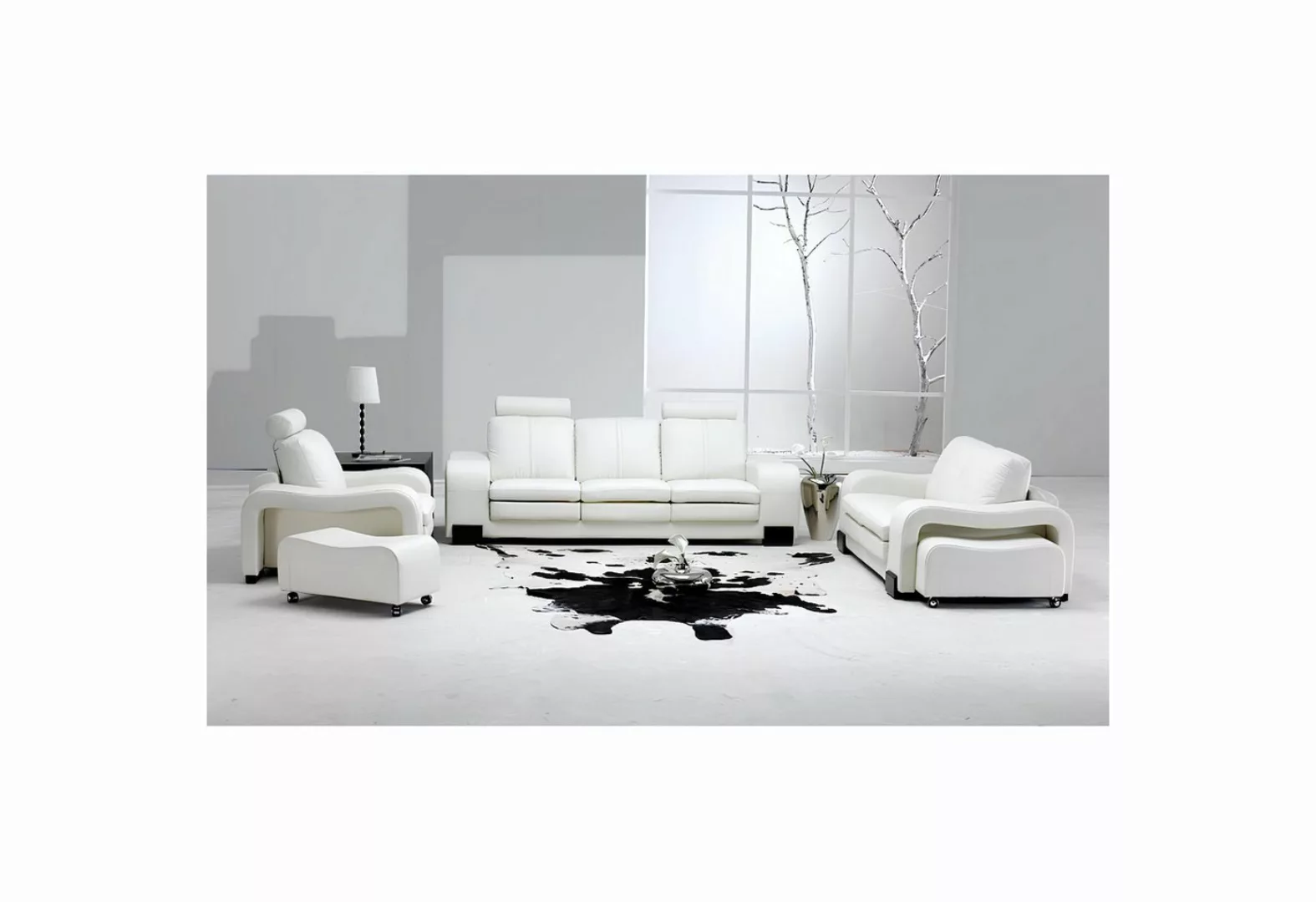 Xlmoebel Sofa Sofa-Set mit 3-Sitzer, 2-Sitzer und Sessel in Lederoptik Fran günstig online kaufen