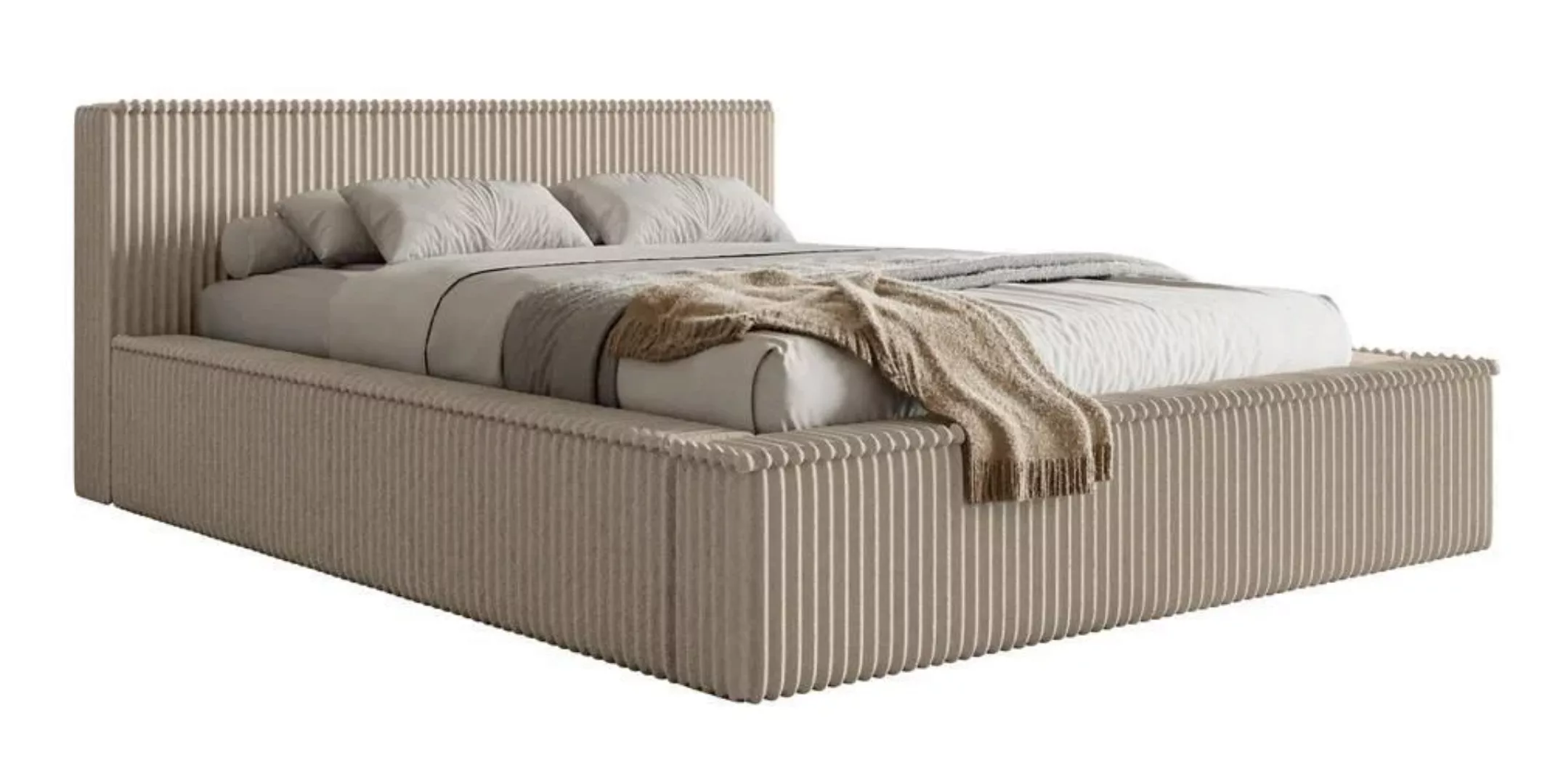 NADUVI Collection | Bettgestell Rafe Rippenstoff 160 x 200 cm günstig online kaufen