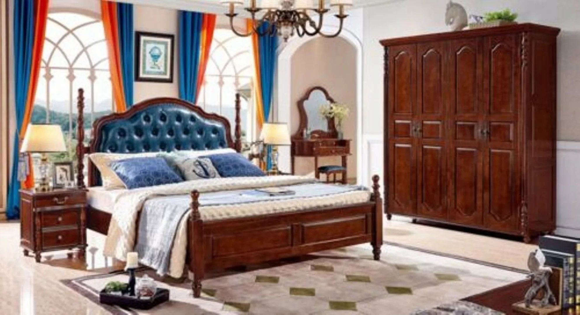 JVmoebel Bett, Doppel Bettrahmen Luxus Schlafzimmer Bett Doppelbett Holz günstig online kaufen