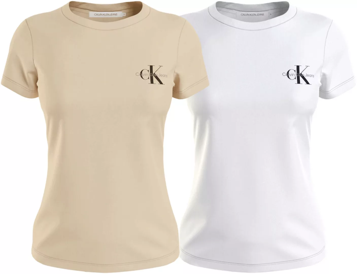 Calvin Klein Jeans Rundhalsshirt "2-PACK MONOLOGO SLIM TEE", (Packung, 2 tl günstig online kaufen