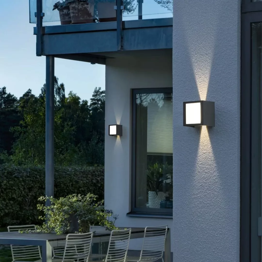 LED Außenwandleuchte New Cremona aus Aluminium in Anthrazit günstig online kaufen