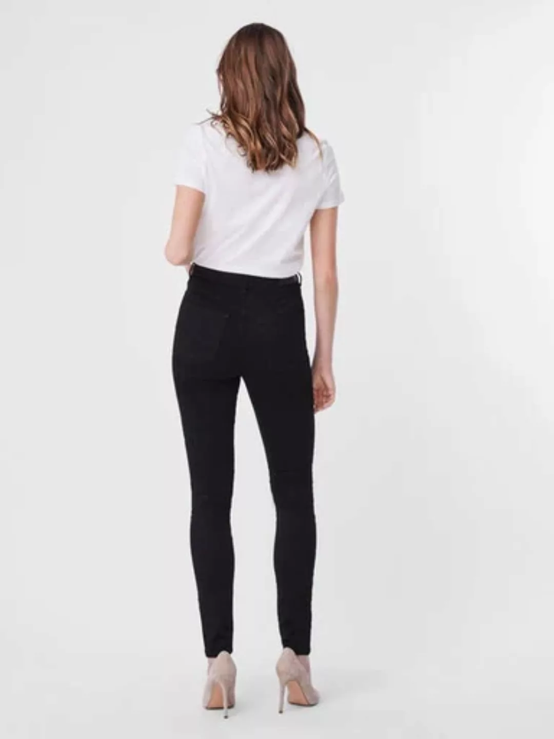 Vero Moda Skinny-fit-Jeans VMSANDRA SHR SKINNY JEANS BLACK NOOS günstig online kaufen