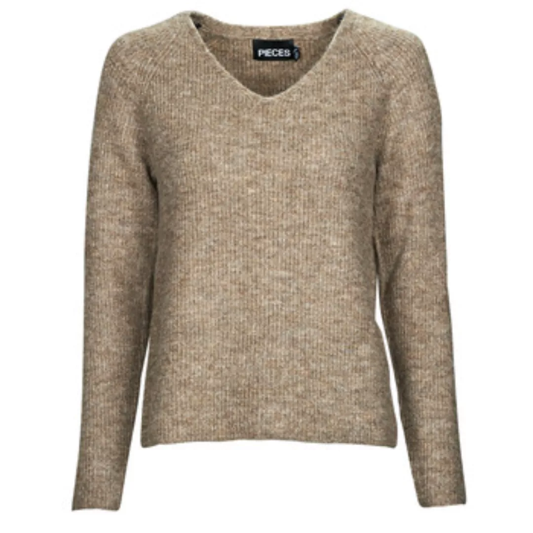 pieces V-Ausschnitt-Pullover PCELLEN LS V-NECK KNIT NOOS BC mit Wolle günstig online kaufen