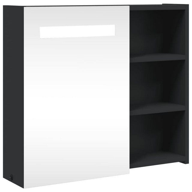 vidaXL Spiegelschrank Spiegelschrank mit LED-Beleuchtung Schwarz 60x13x52 c günstig online kaufen