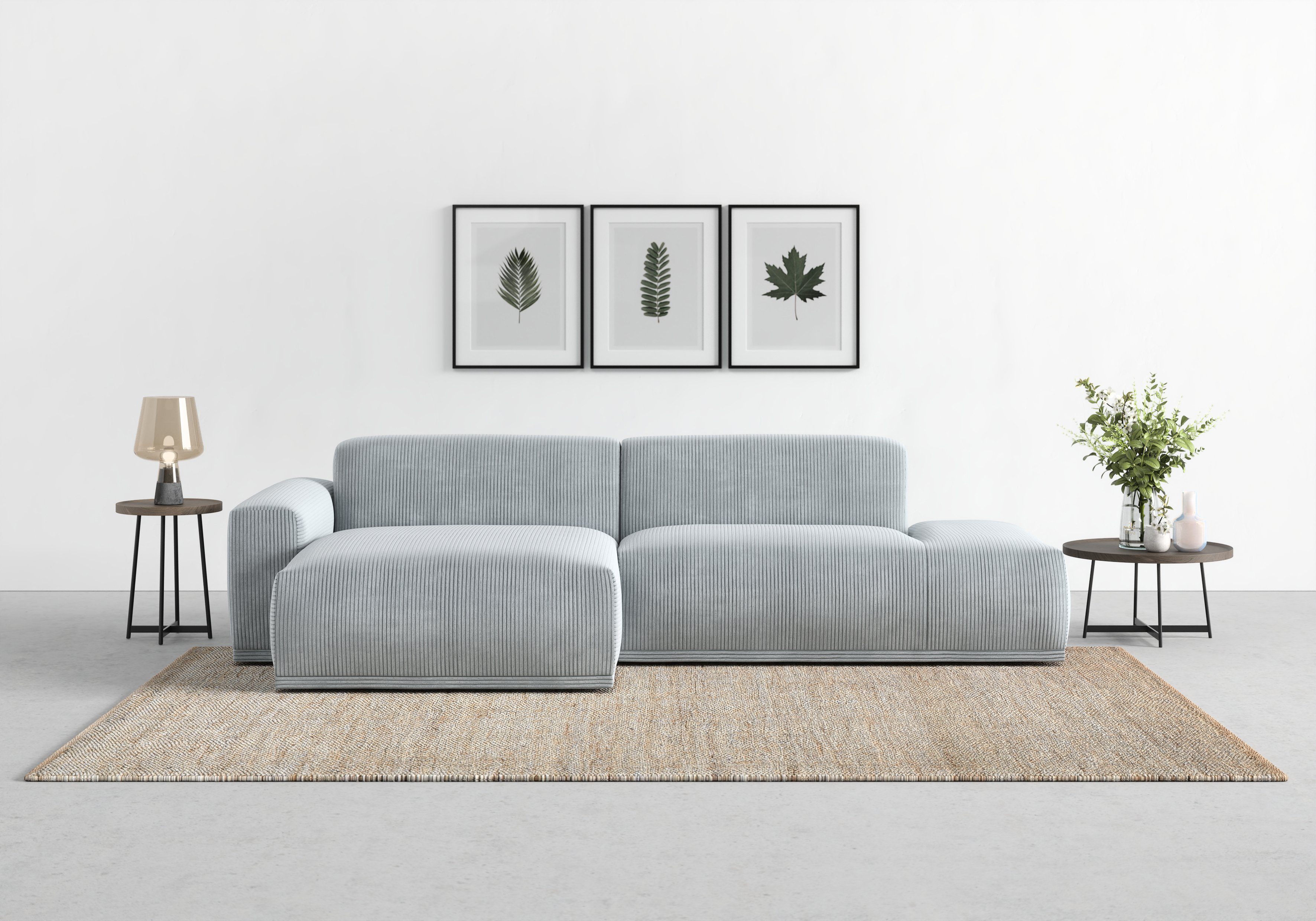 TRENDMANUFAKTUR Ecksofa Braga, aus 2 Teilen, moderner Cord-Stoff günstig online kaufen