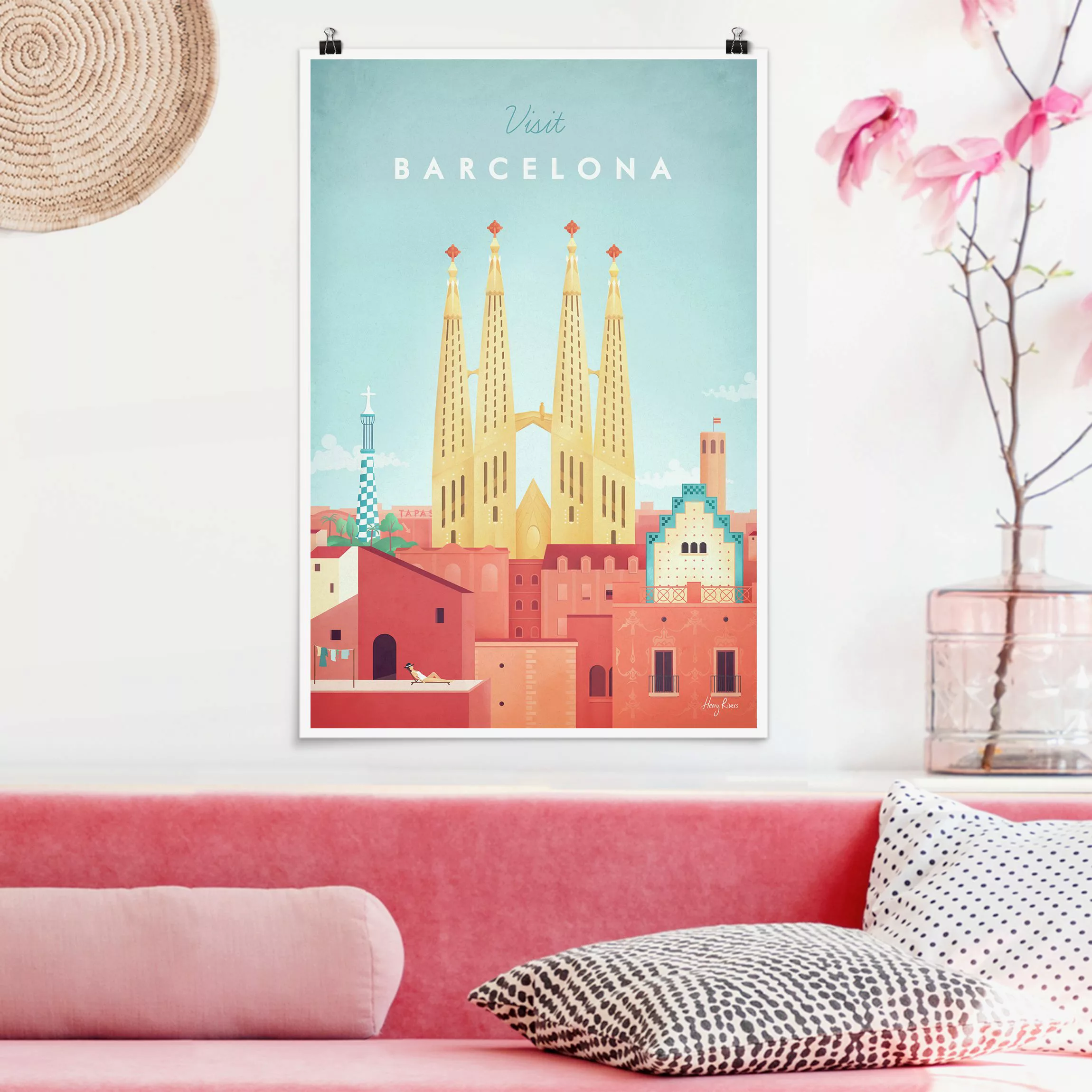 Poster Architektur & Skyline - Hochformat Reiseposter - Barcelona günstig online kaufen