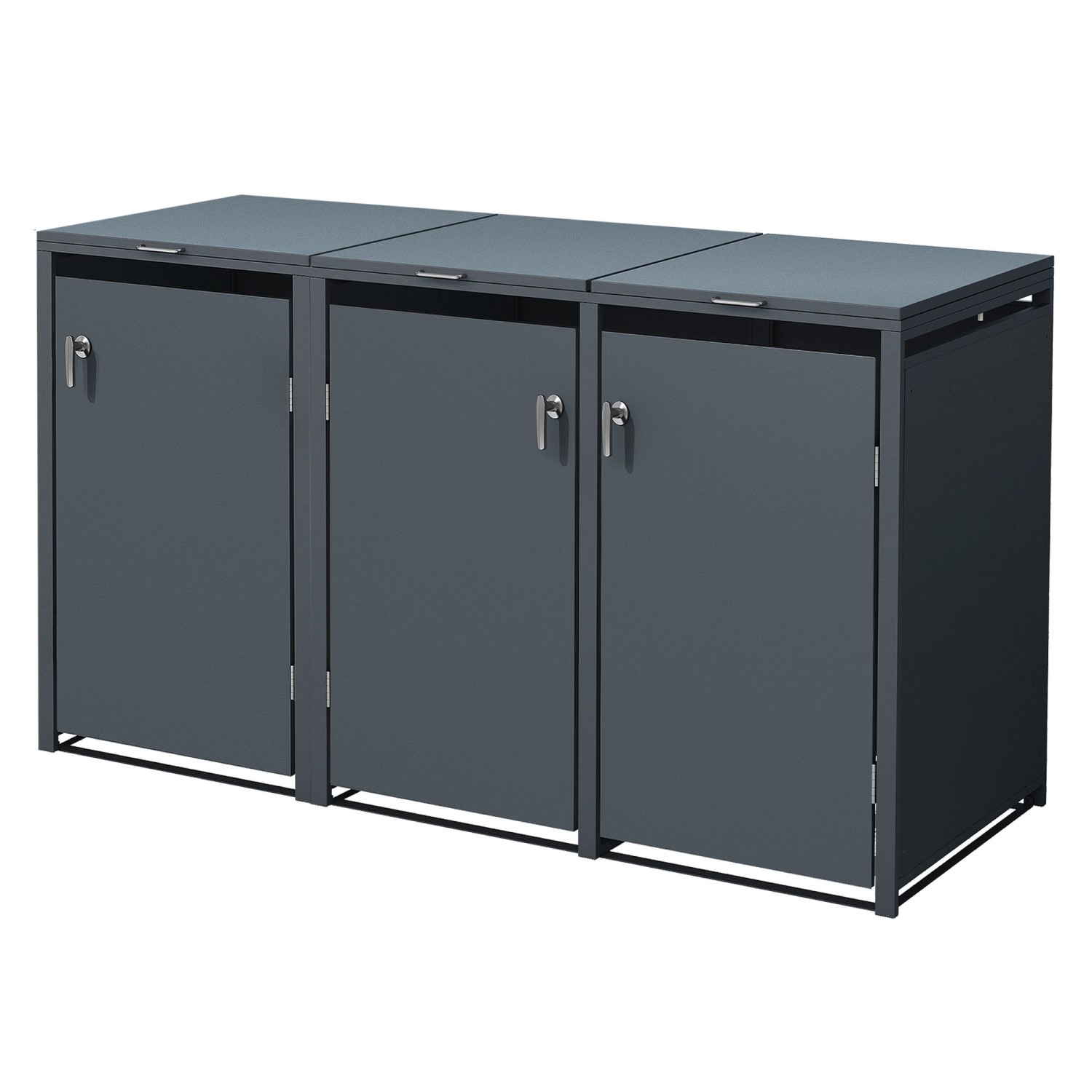 ML-Design Mülltonnenbox 3Er 240L Anthrazit 200x80x116,3 cm Stahl günstig online kaufen