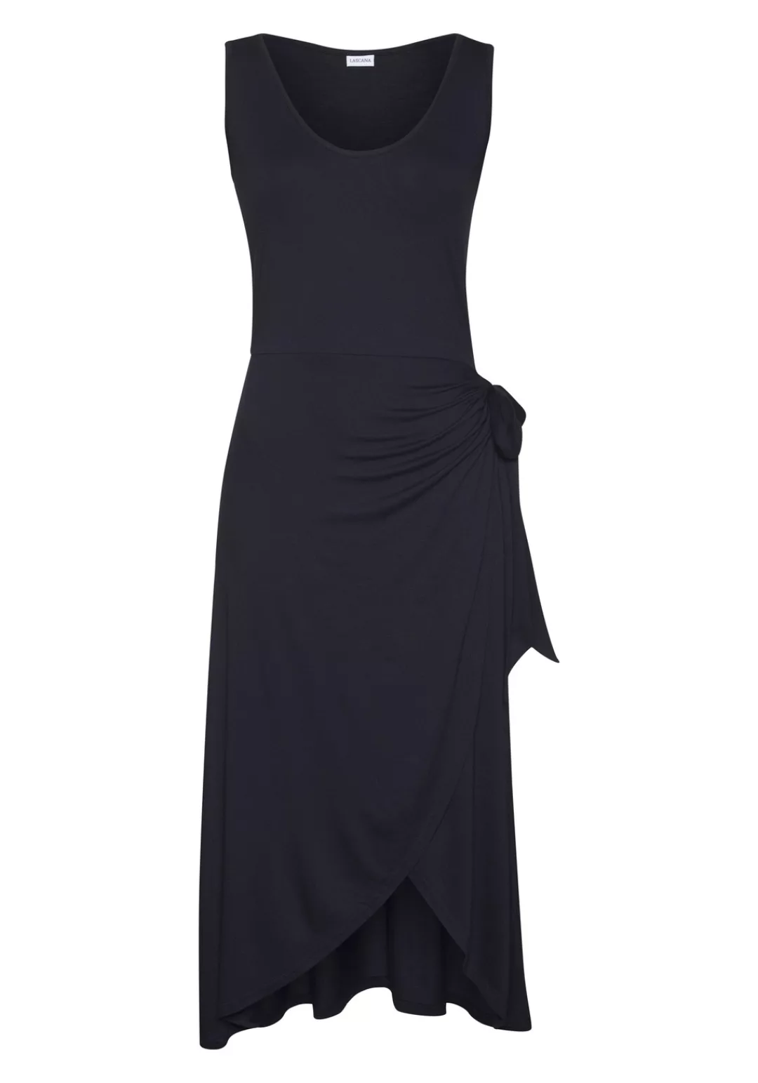 LASCANA Strandkleid, mit Rock in Wickeloptik, Midikleid aus Jersey, Sommerk günstig online kaufen