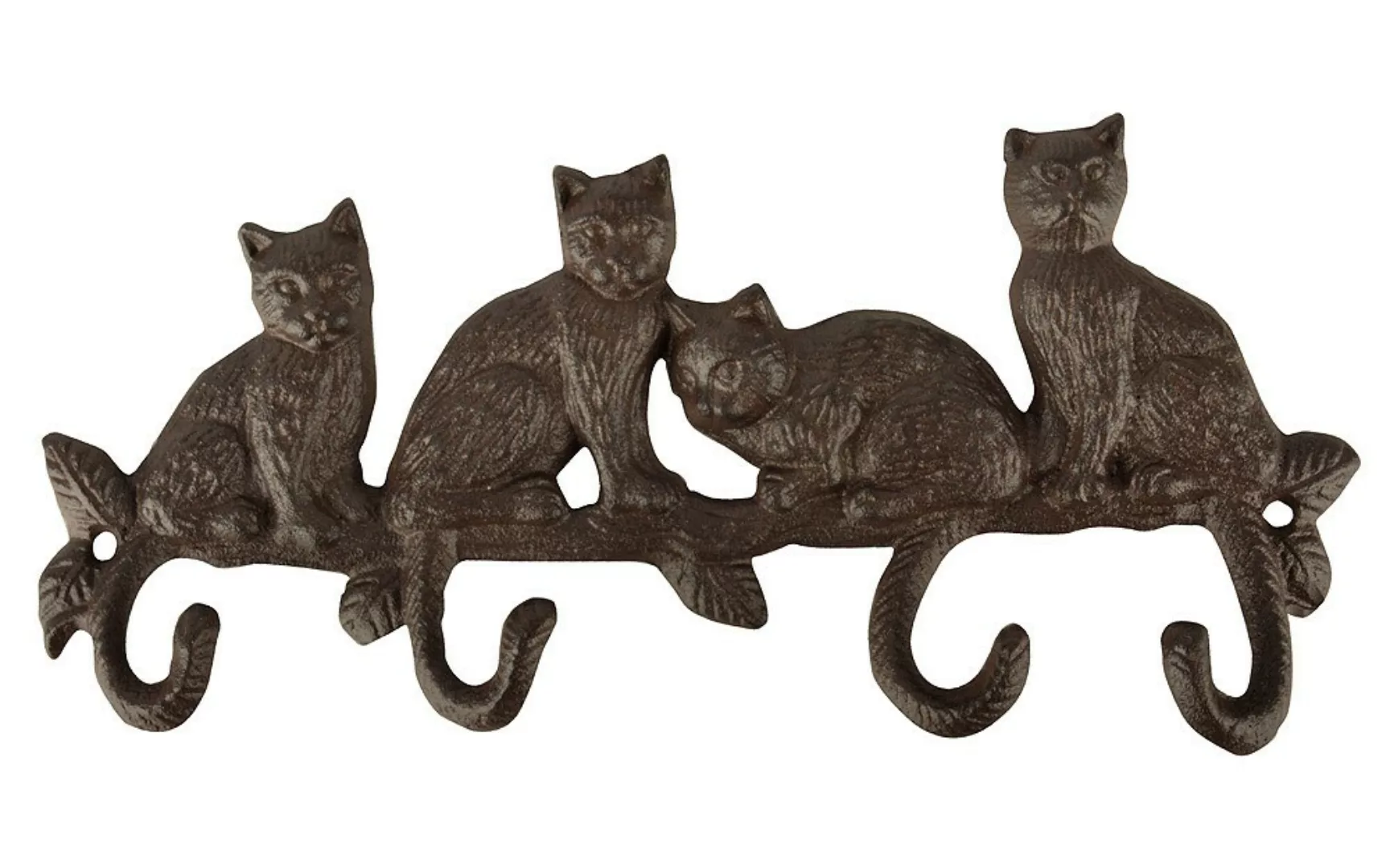 Wandgarderobe Katzen Gusseisen 4 Haken Antik-Braun günstig online kaufen