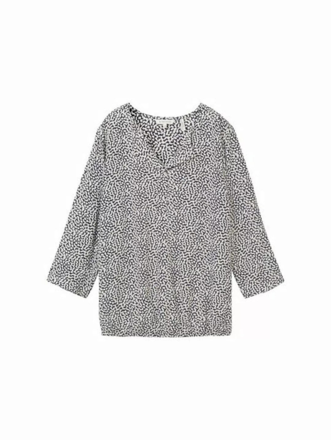 TOM TAILOR Blusentop printed blouse, organic navy dot design günstig online kaufen