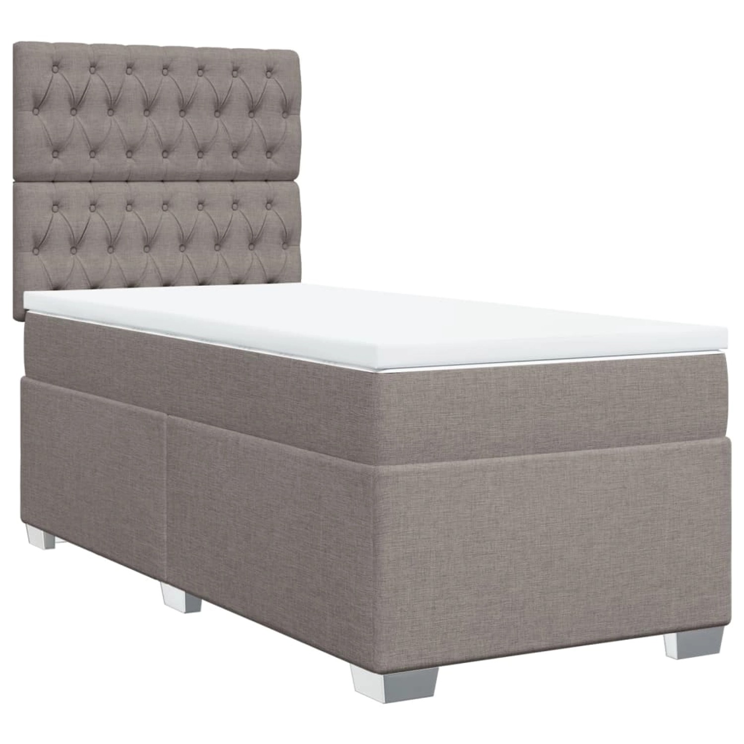 vidaXL Boxspringbett mit Matratze Taupe 100x200 cm Stoff2105604 günstig online kaufen