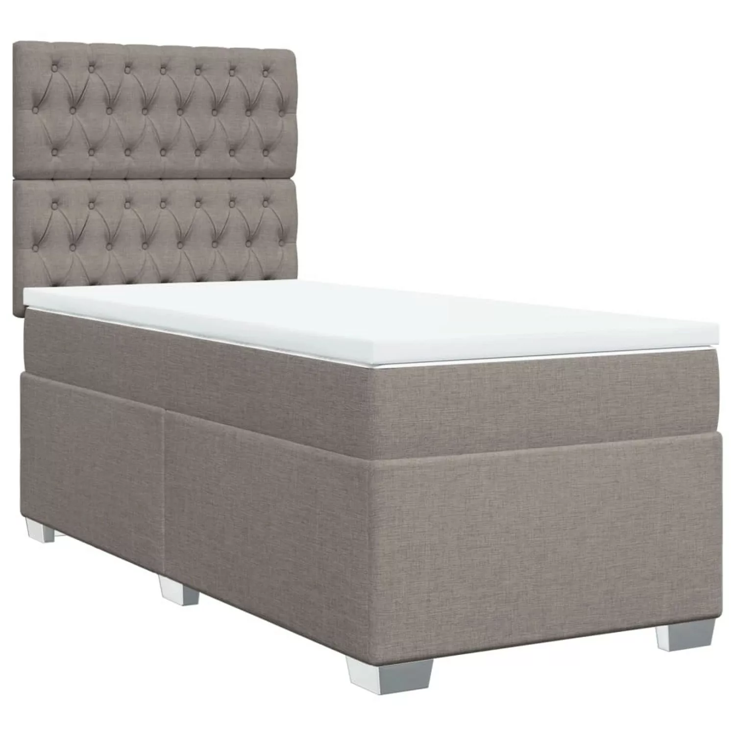 vidaXL Boxspringbett mit Matratze Taupe 100x200 cm Stoff2105604 günstig online kaufen