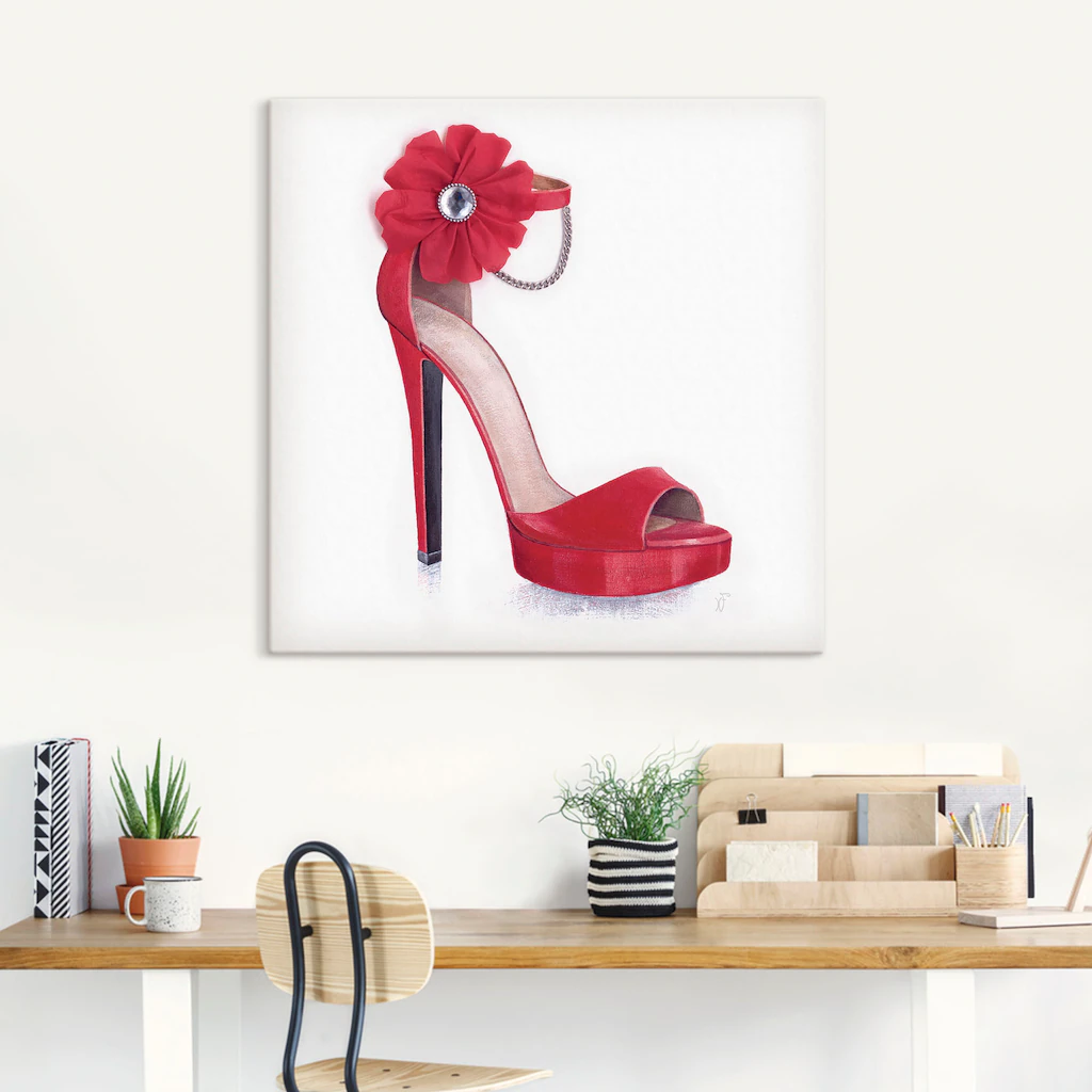 Artland Leinwandbild "Damenschuh - Rotes Modell", Modebilder, (1 St.), auf günstig online kaufen