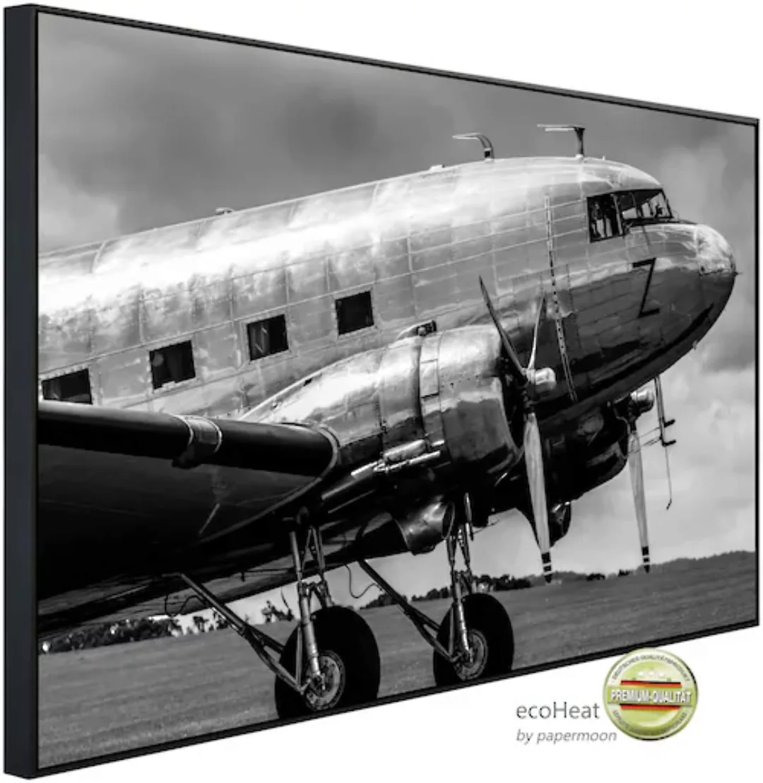 Papermoon Infrarotheizung »Vintage Verkehrsflugzeug Schwarz & Weiß«, sehr a günstig online kaufen