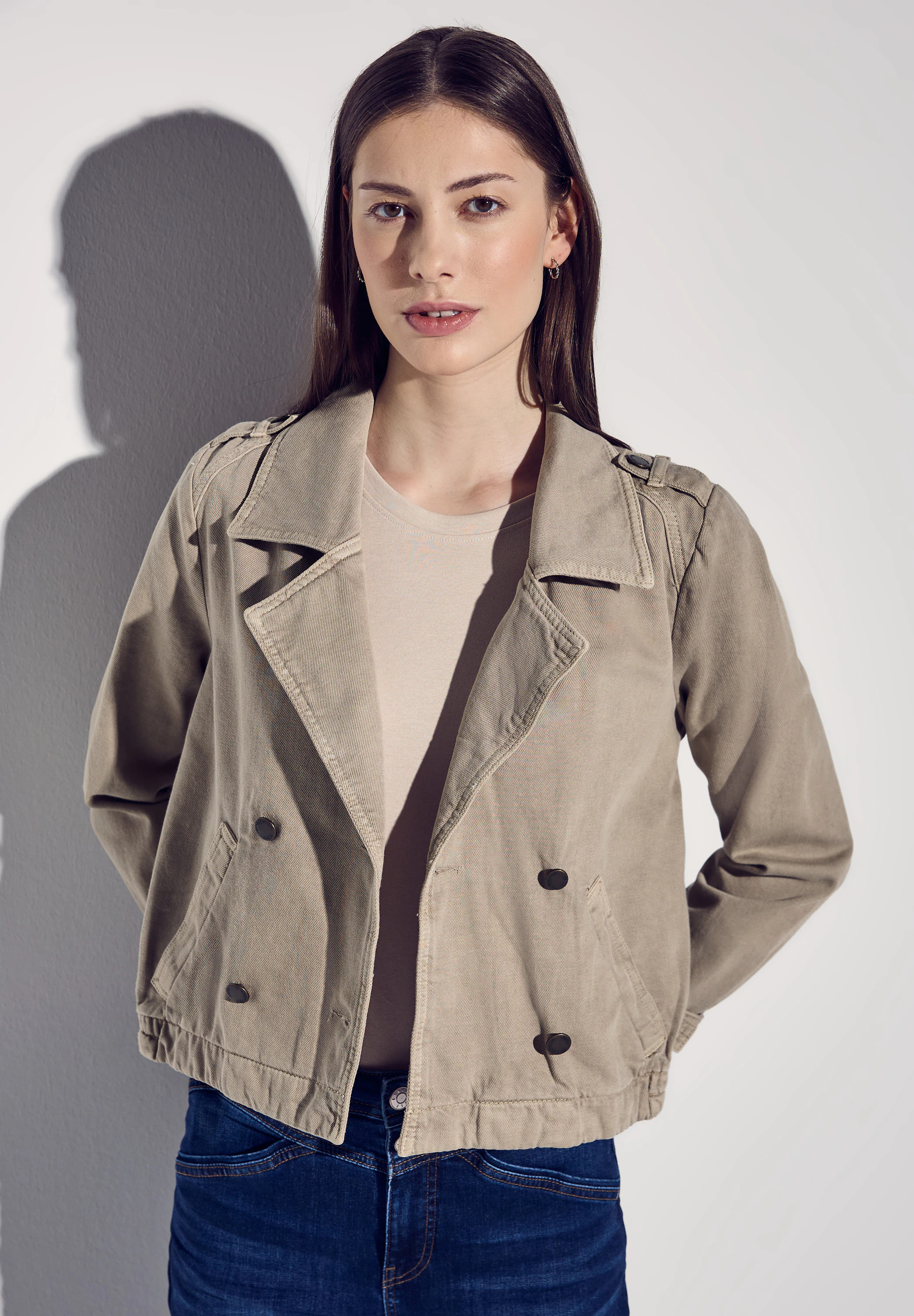 STREET ONE Kurzjacke, in Trench-Look, Jeansjacken-Style günstig online kaufen