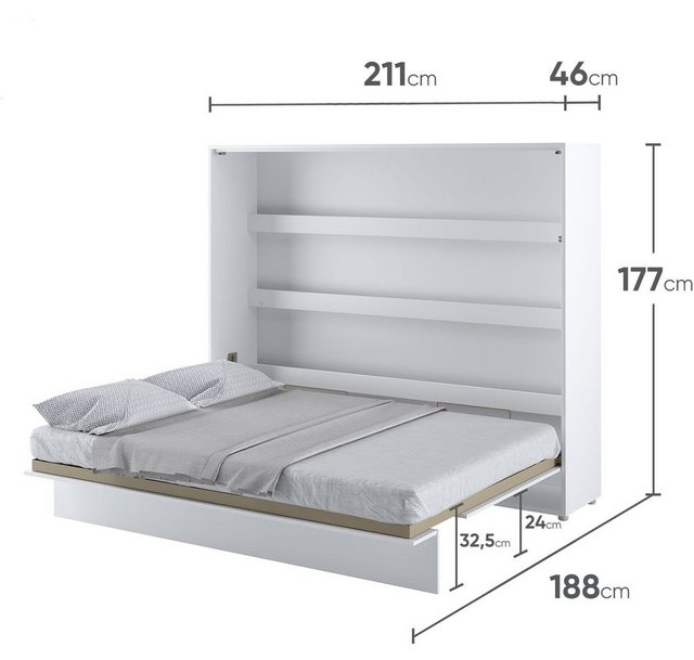 yourhouse24 Schrankbett Bed Concept BC-14 160x200 Wandklappbett Horizontal günstig online kaufen