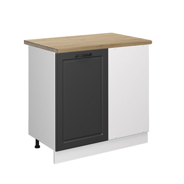 Vicco Eckunterschrank R-Line, Anthrazit Landhaus/Weiß, 86 cm, AP Eiche günstig online kaufen