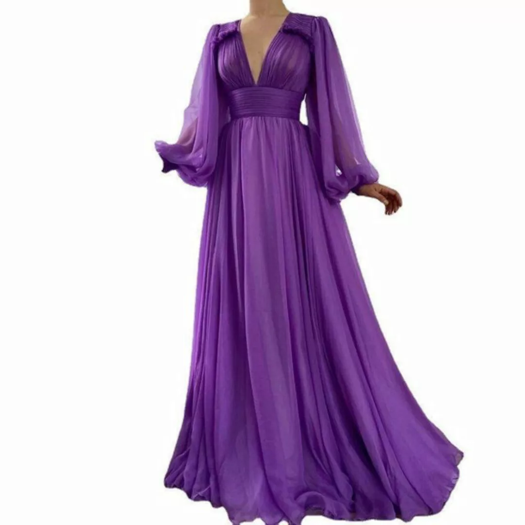 AFAZ New Trading UG Abendkleid Damen kleid Langarm Patchwork Cocktailkleid günstig online kaufen