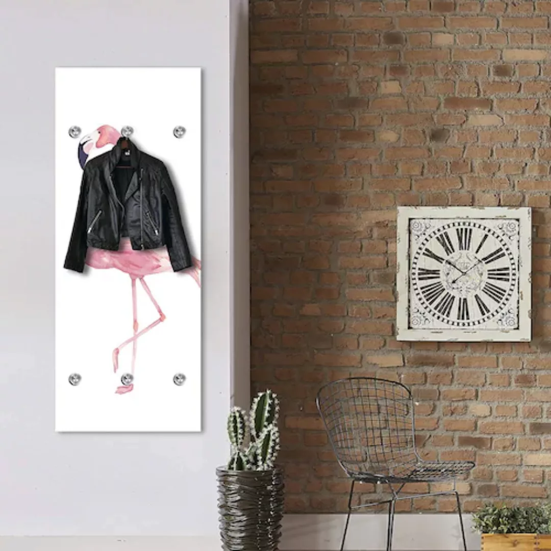 queence Garderobenleiste »Flamingo«, mit 6 Haken, 50 x 120 cm günstig online kaufen