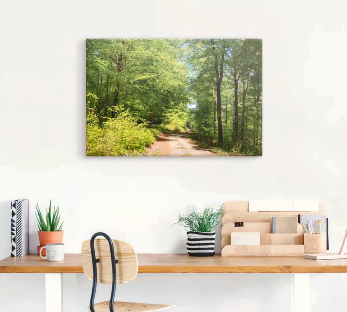 Artland Wandbild "Blauer Himmel über dem Wald im Mai", Wald, (1 St.), als L günstig online kaufen