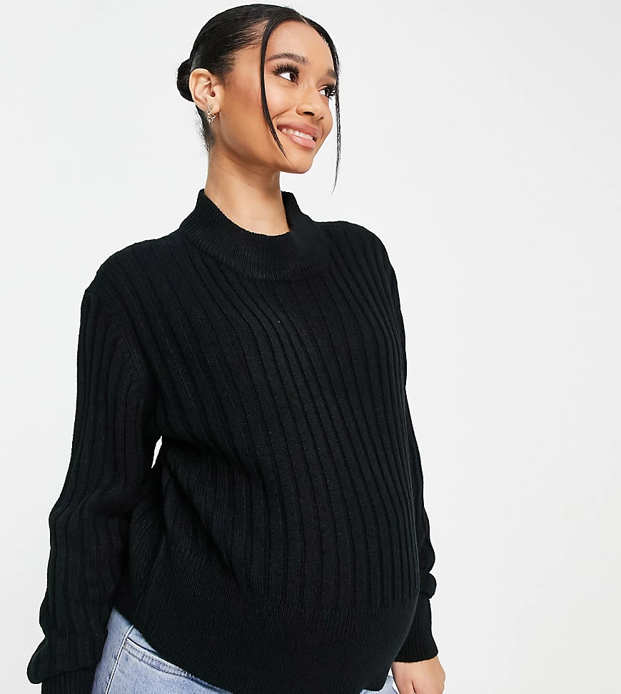 Wednesday's Girl Maternity – Ultimativer, lässiger Pullover aus Rippstrick- günstig online kaufen