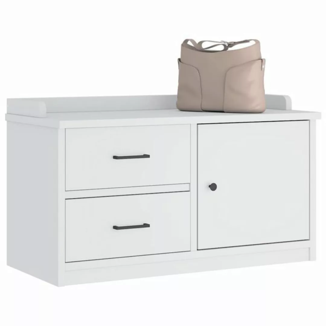 vidaXL Schuhschrank Flurbank SANDNES Weiß 87x40x50 cm Massivholz Kiefer günstig online kaufen