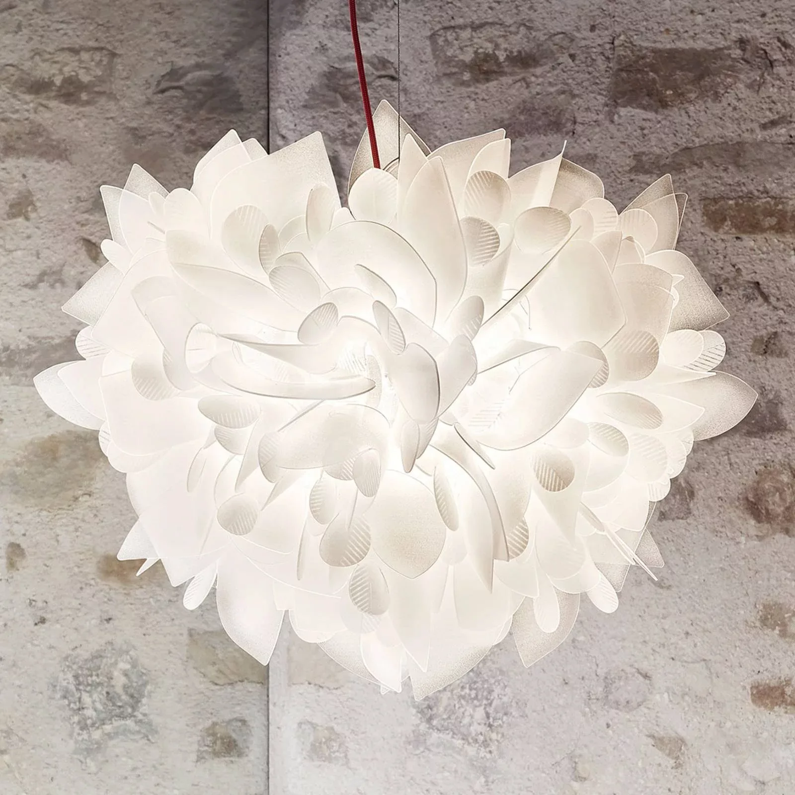 Slamp Veli Foliage Hängelampe weiß-rot Ø 55cm günstig online kaufen