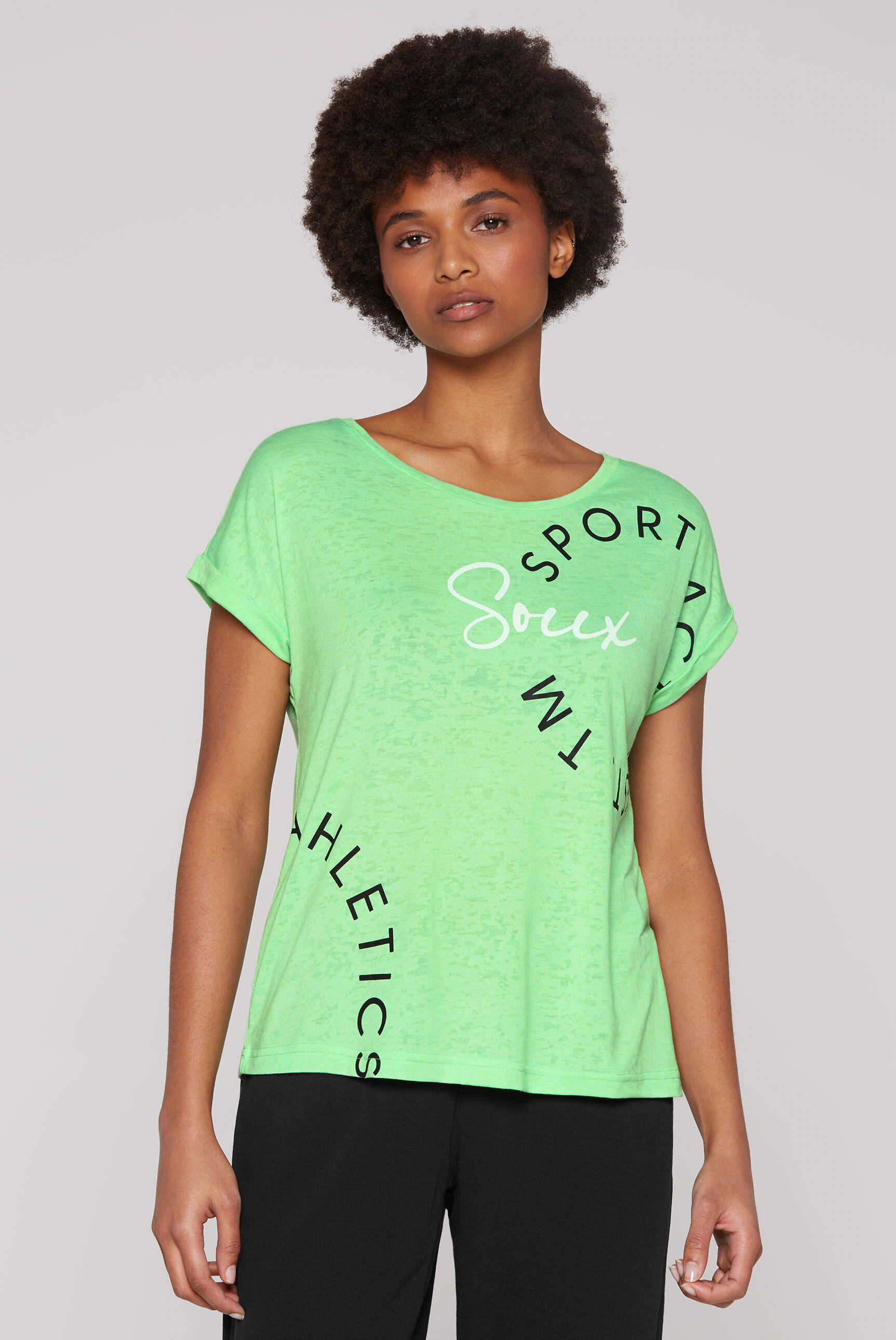 SOCCX Rundhalsshirt, mit fixierten Turn-Up-Ärmeln günstig online kaufen