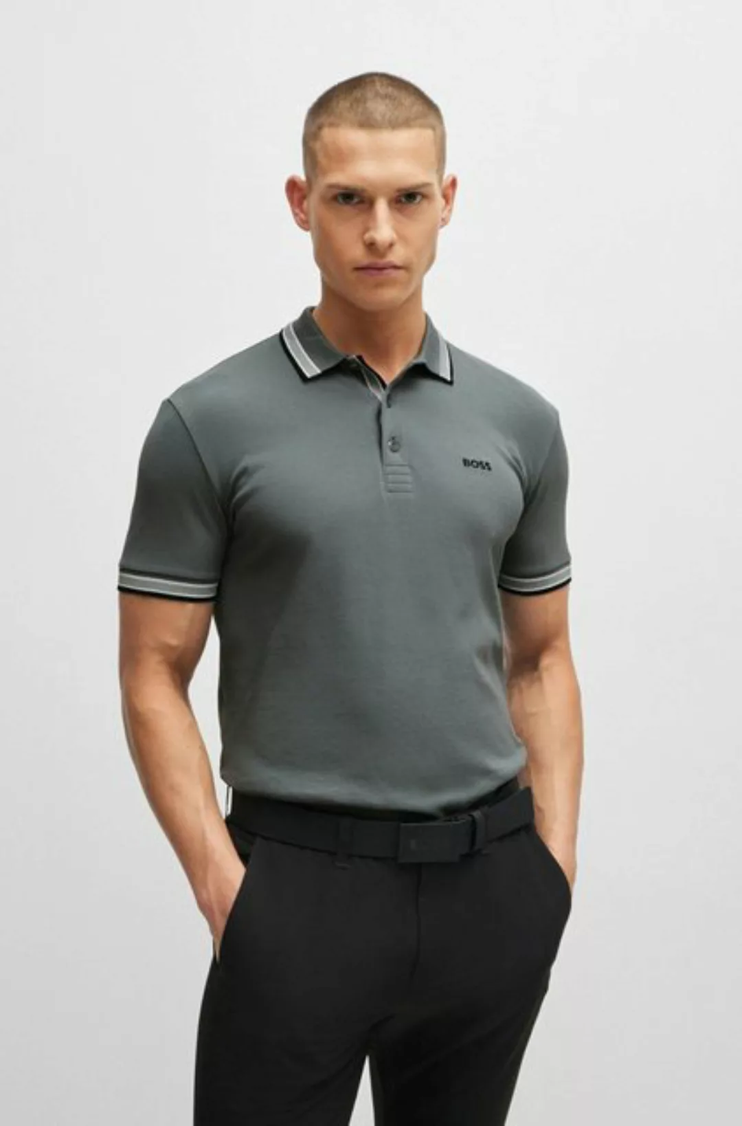 BOSS GREEN Poloshirt Paddy mit kontrastfarbenen Streifen am Kragen günstig online kaufen