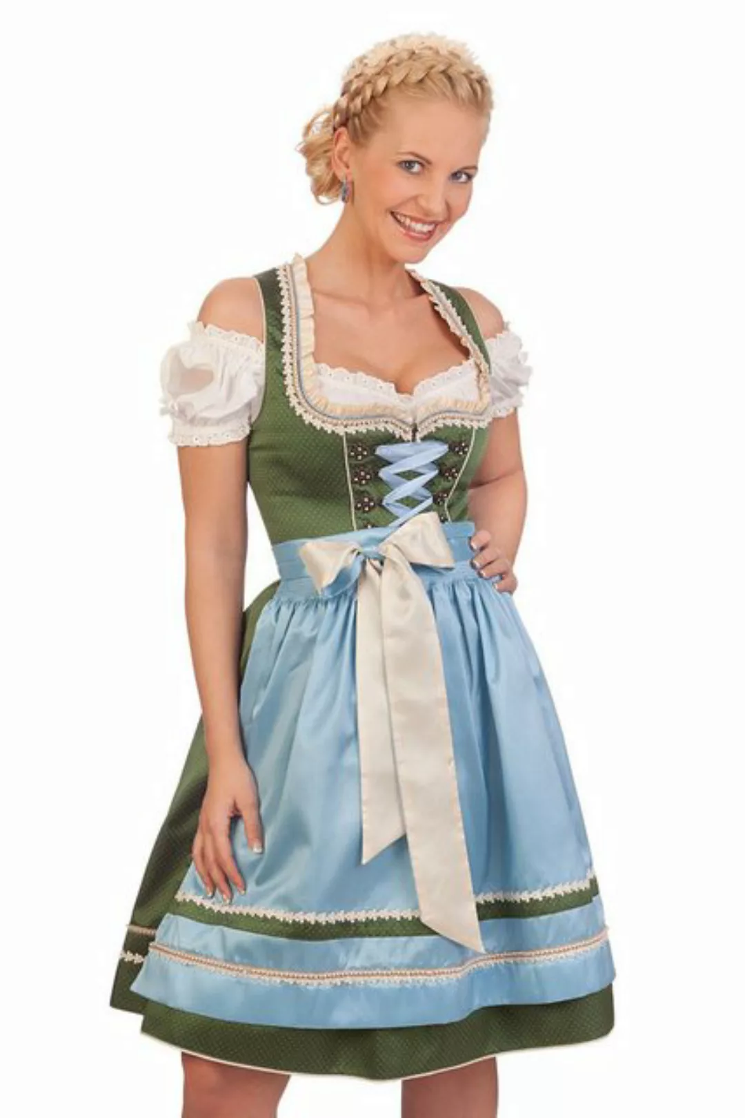 KRÜGER COLLECTION Dirndl Midi Dirndl 2tlg. - CARLOTTA - flaschengrün günstig online kaufen