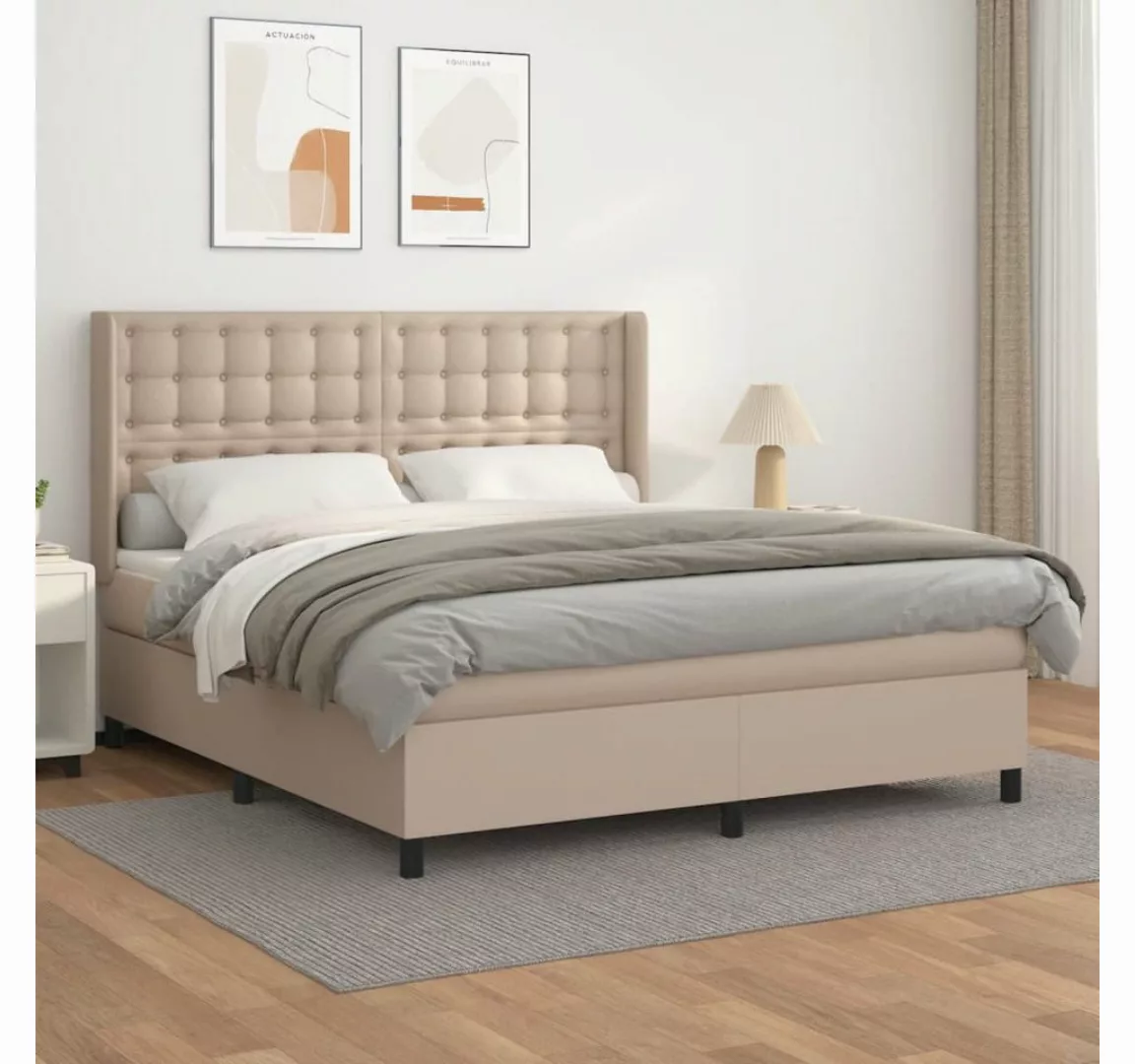 vidaXL Boxspringbett Bett Boxspringbett Kunstleder komplett mit Matratze & günstig online kaufen