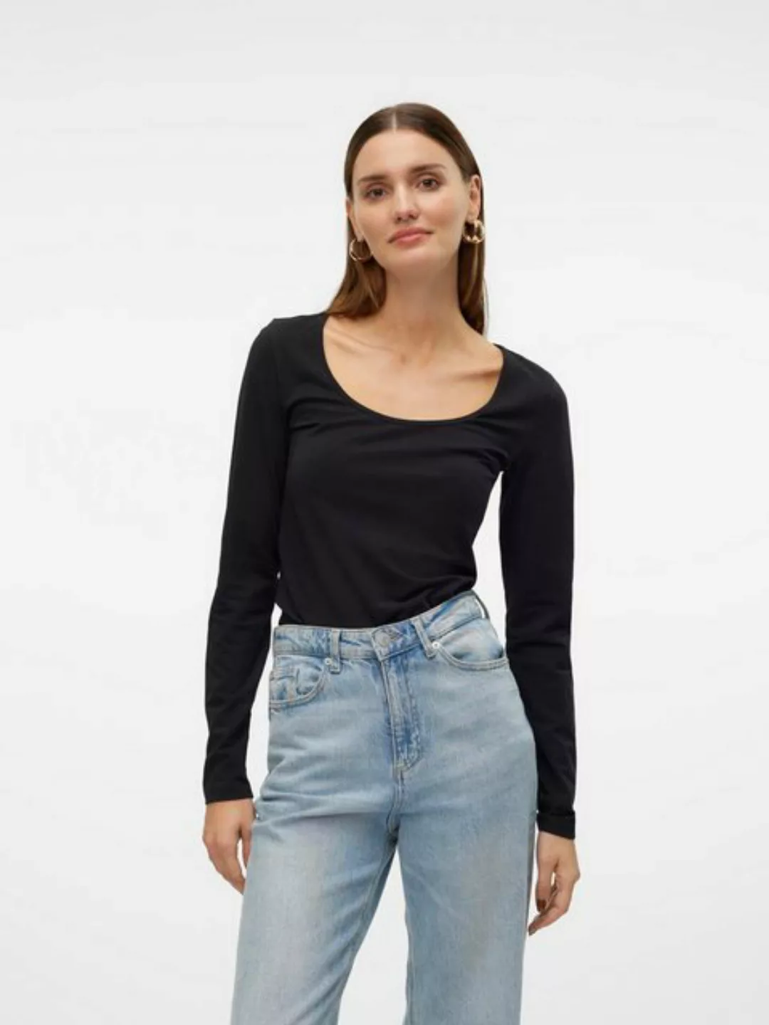 Vero Moda Langarmshirt VMLULU LS U-NECK TOP JRS GA NOOS günstig online kaufen