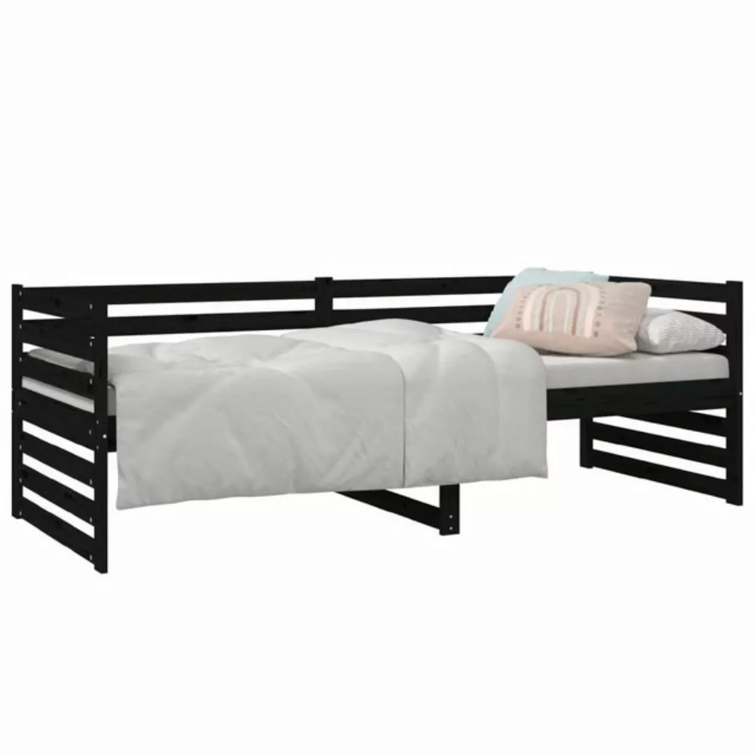 vidaXL Bett Tagesbett Schwarz 80x200 cm Massivholz Kiefer günstig online kaufen