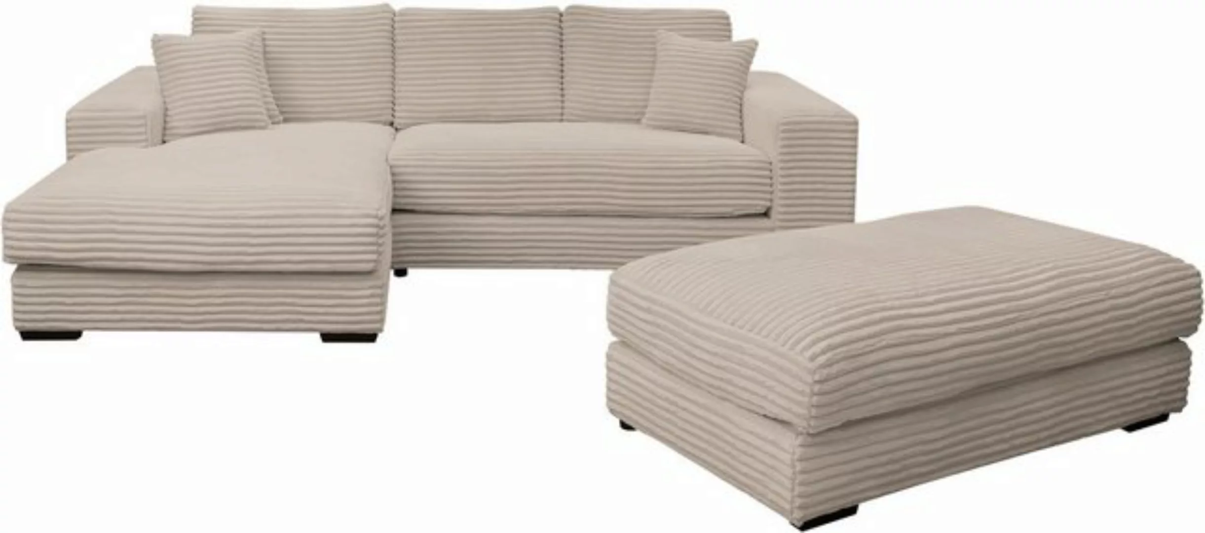 WERK2 Polstergarnitur Eden L-Form + Hocker, (Set), Design Ecksofa + Hocker günstig online kaufen