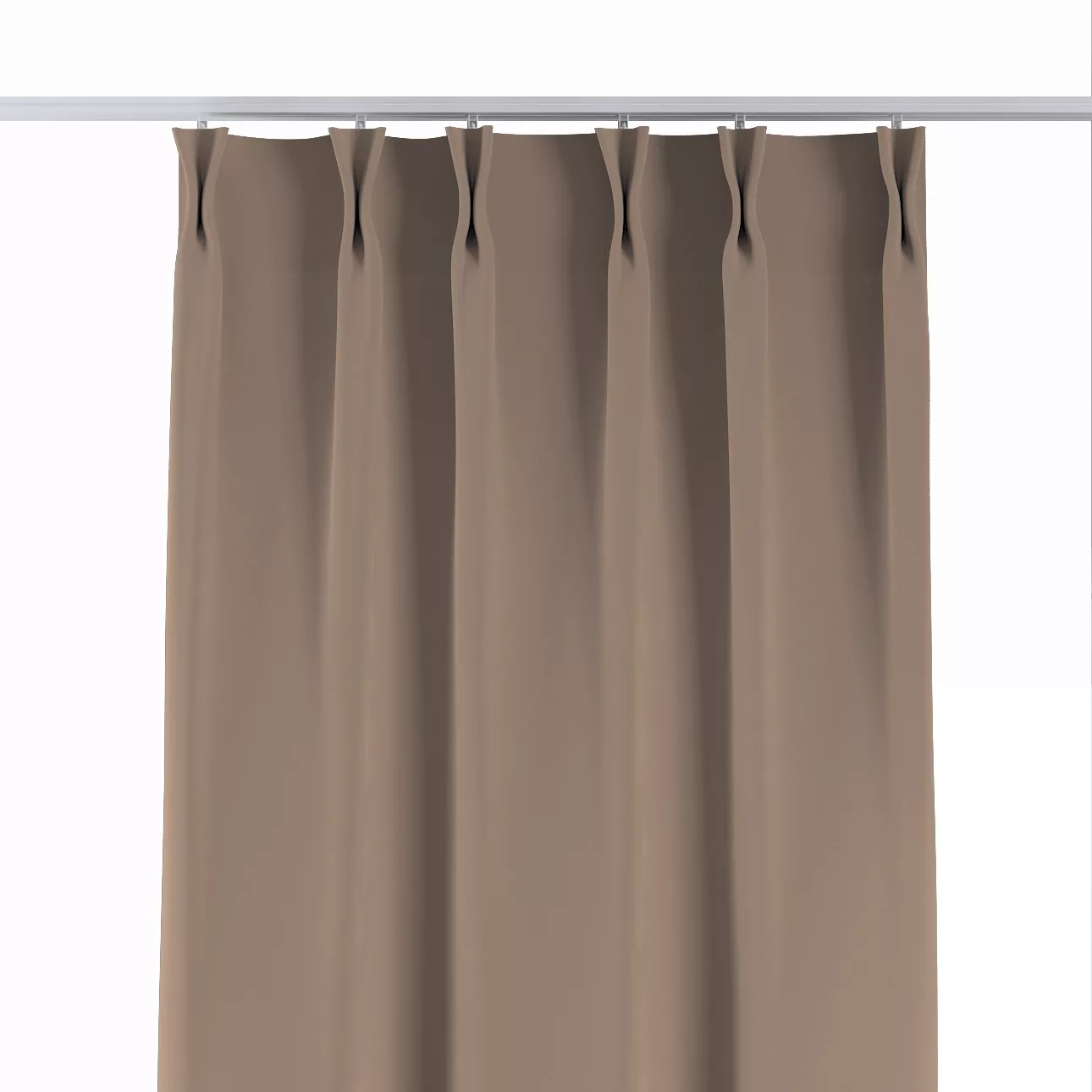 Vorhang mit flämischen 2-er Falten, mocca, Crema (144-67) günstig online kaufen