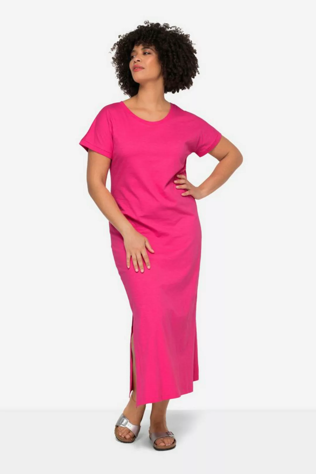 Angel of Style Sommerkleid Jersey-Maxikleid Rundhals Halbarm Seitenschlitze günstig online kaufen