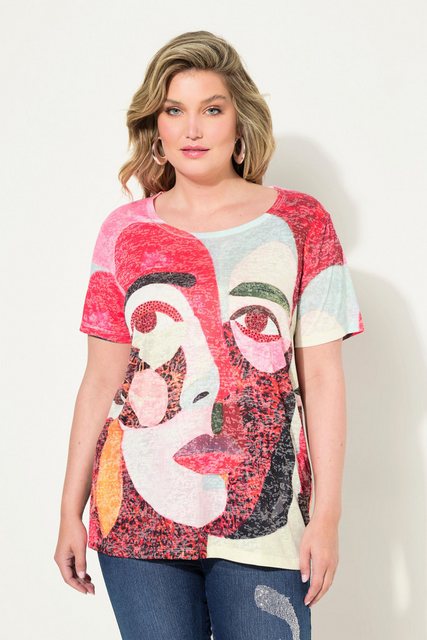 MIAMODA Rundhalsshirt T-Shirt bequeme Passform verzierter Gesichts-Druck günstig online kaufen
