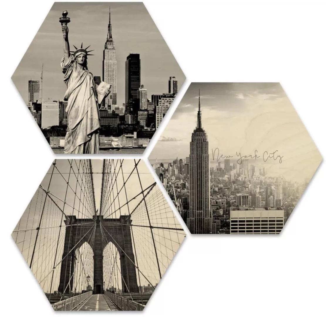 Wall-Art Mehrteilige Bilder »Impression New York Collage«, (Set, 3 St.), Ho günstig online kaufen