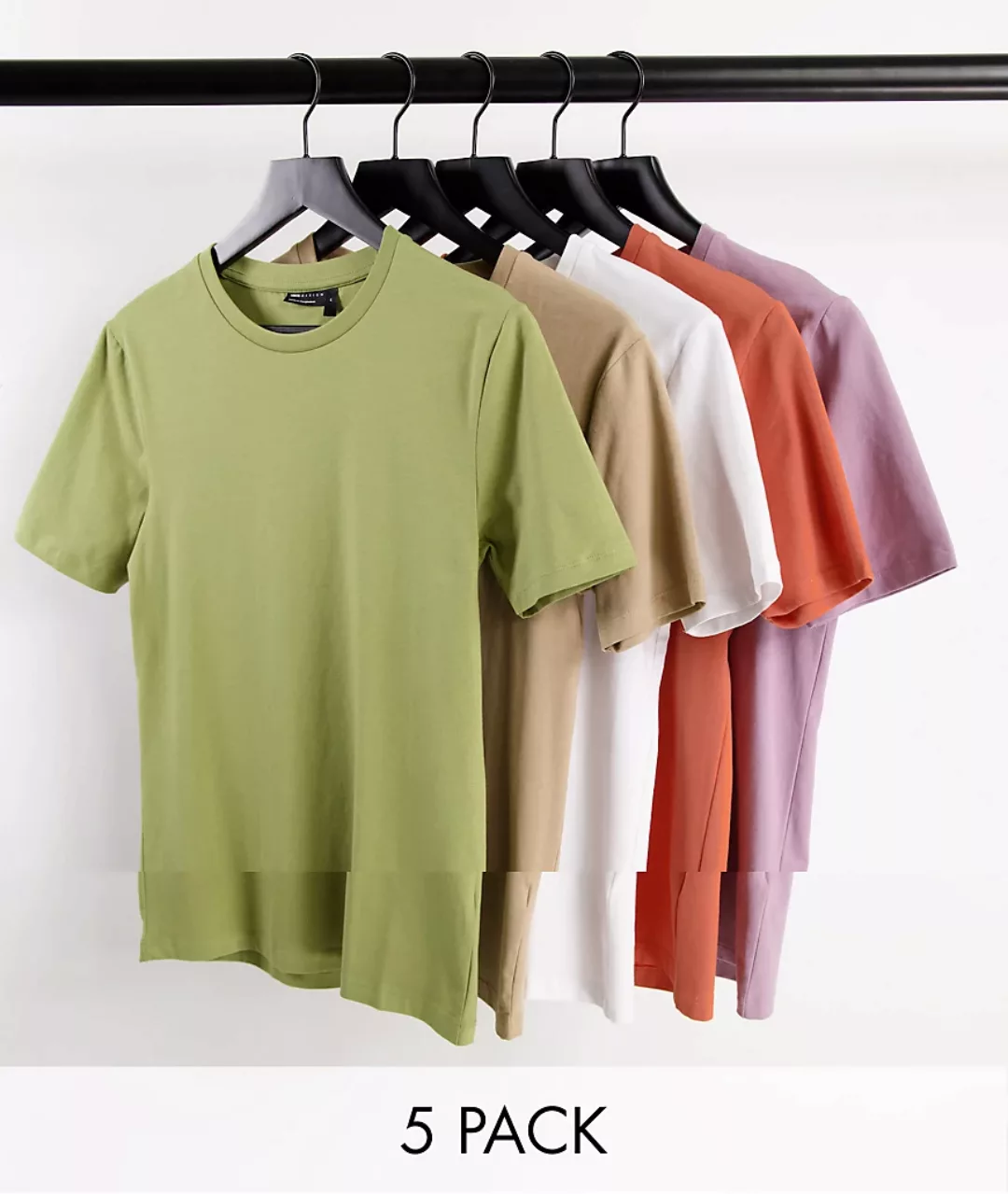 ASOS DESIGN – Muskel-T-Shirts aus Bio-Baumwolle mit Rundhalsausschnitt im 5 günstig online kaufen
