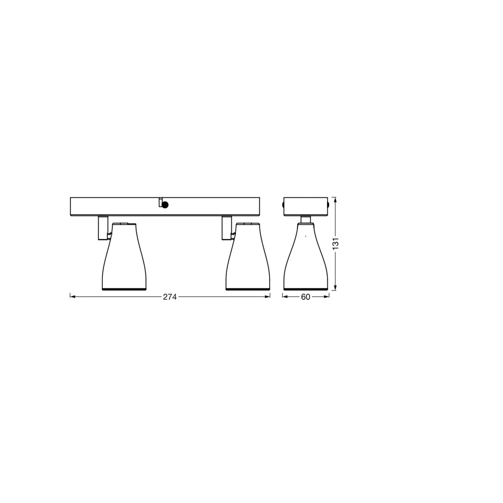 OSRAM Deckenstrahler PEAR, grau, 2-flammig, GU10-LED 2.700 K günstig online kaufen