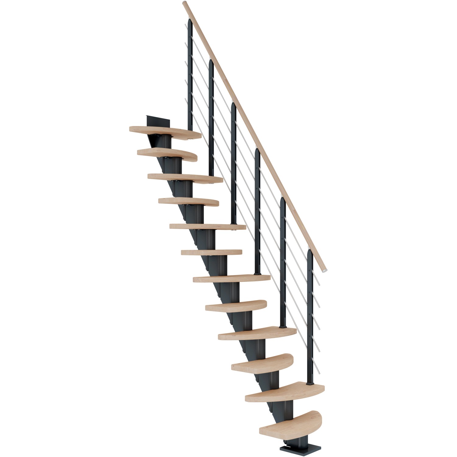 Dolle Mittelholmtreppe Berlin Eiche Weiß Anthrazit GH bis 270 cm Variabel 6 günstig online kaufen