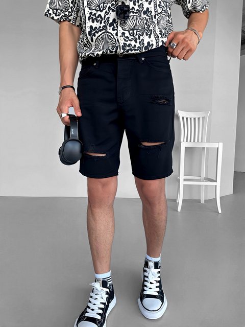 Abluka Shorts DISTRESSED DENIM SHORTS BLACK günstig online kaufen