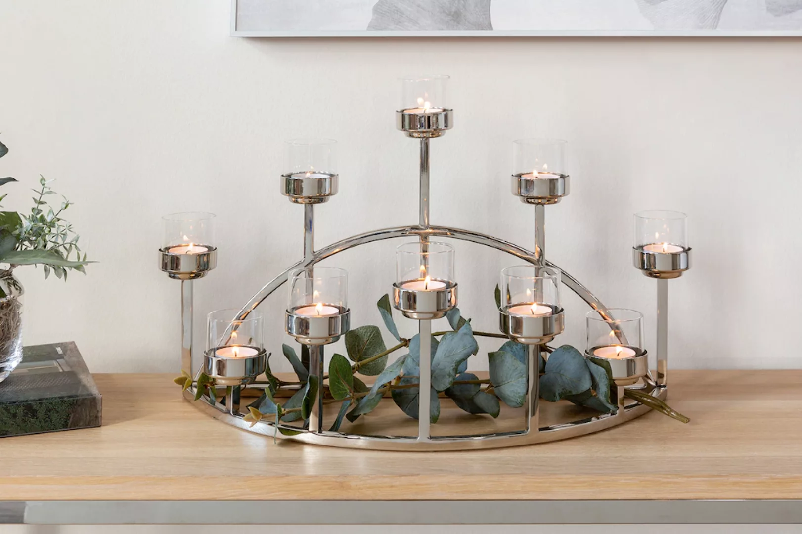 Fink Kerzenleuchter »DOMIAN«, (1 St.), Teelichthalter, 10-flammig, vernicke günstig online kaufen