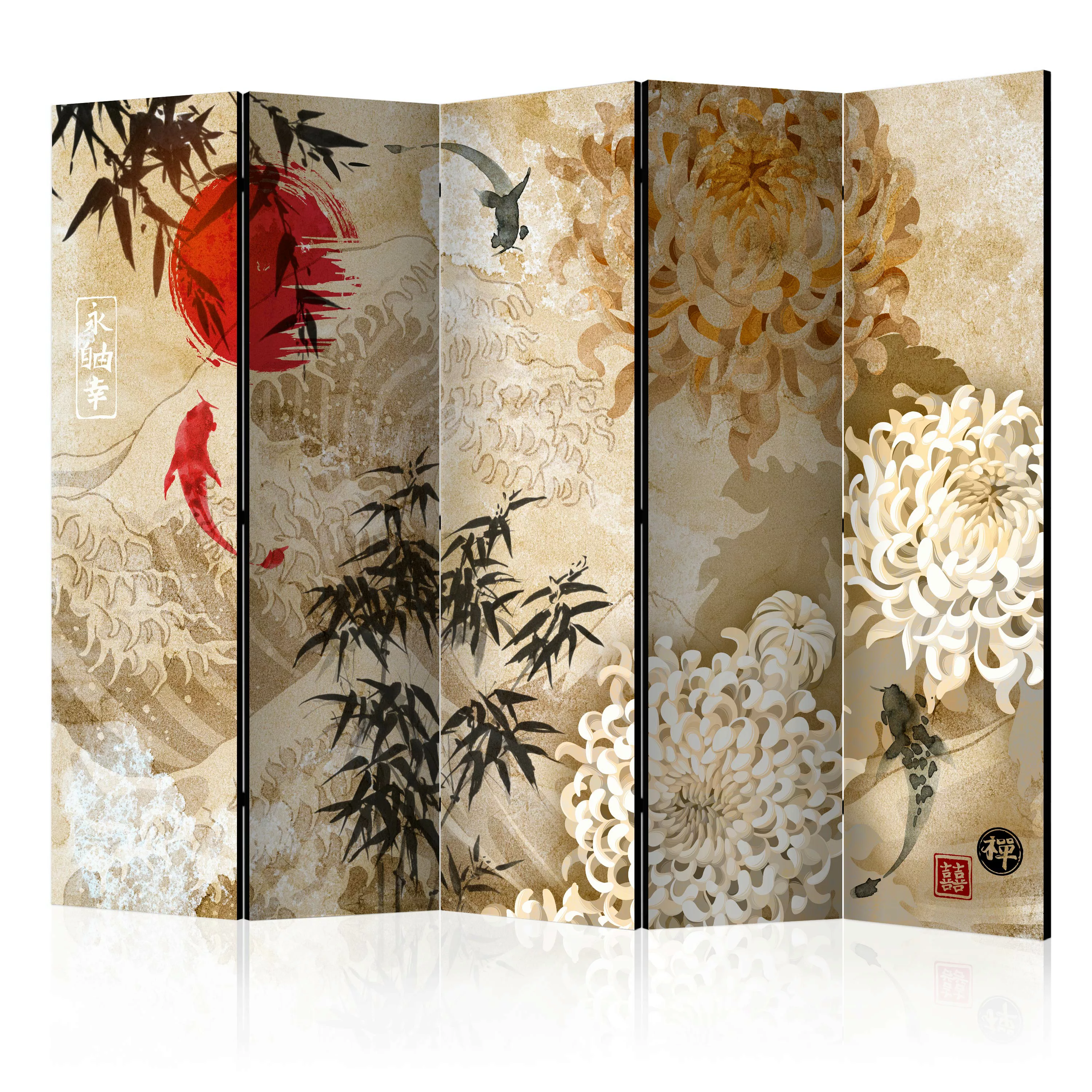 5-teiliges Paravent - Fish Dance Ii [room Dividers] günstig online kaufen